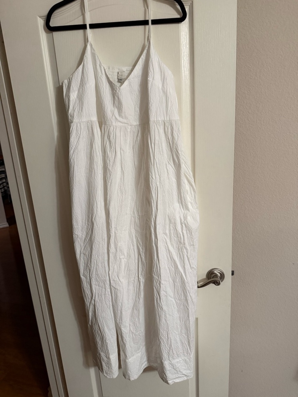 a new day White Textured V-Neck Dress with pockets - XL